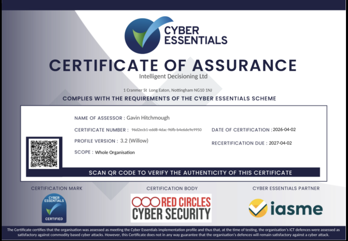 Cyber Essentials 2026 Certificate